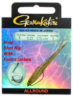 Крючки с поводком Gamakatsu Booklet DROPSHOT WORM39 размер 04/0, 18мм 170см (упк.3шт.)