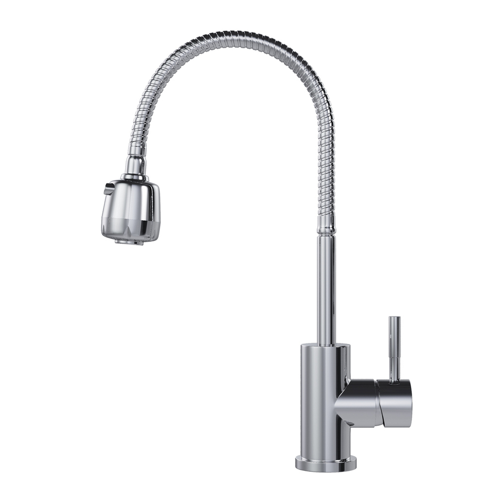 Смеситель для кухни 35k MIXLINE МЛНС-0302Х гибкий металлический излив, п/гайку ХРОМ