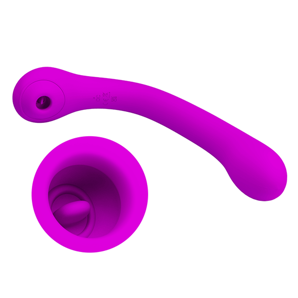 Лиловый вибратор 24,7см с клиторальным стимулятором Pretty Love Alex Long-Handled Clitoral Sucking Vibrator BI-040126