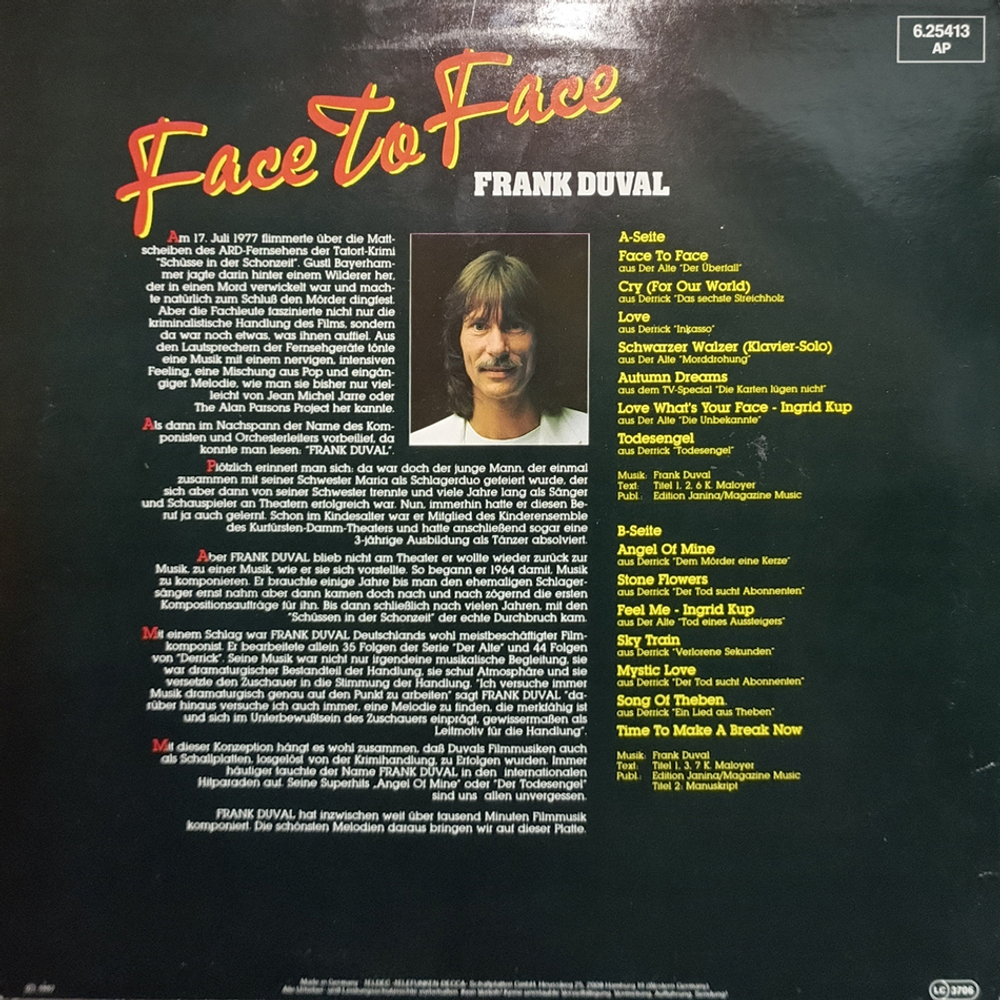 Frank Duval / Face To Face (LP)