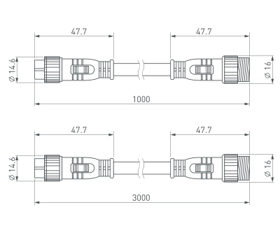 Коннектор питания ARL-LINE-3pin-1000-CON-MF (230V) (Arlight, IP67 Пластик, 3 года)