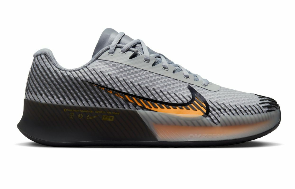 Мужские кроссовки теннисные Nike Zoom Vapor 11 Clay - wolf grey/laser orange/black