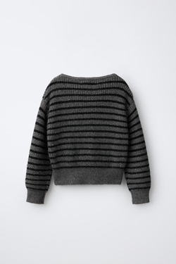 ZARA СВИТЕР С ЛЮРЕКСОМ И ШАРФОМ, ПОЛОСКИ
