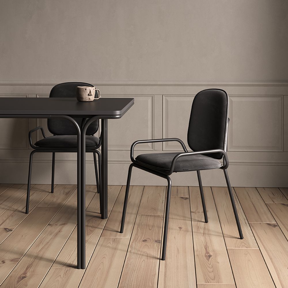 Стул Ror, Double Frame, велюр, черный /черный