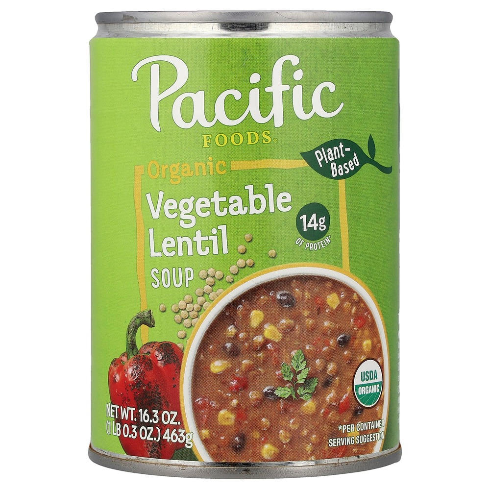 Pacific Foods, органический овощной суп из чечевицы, 463 г (16,3 унции)