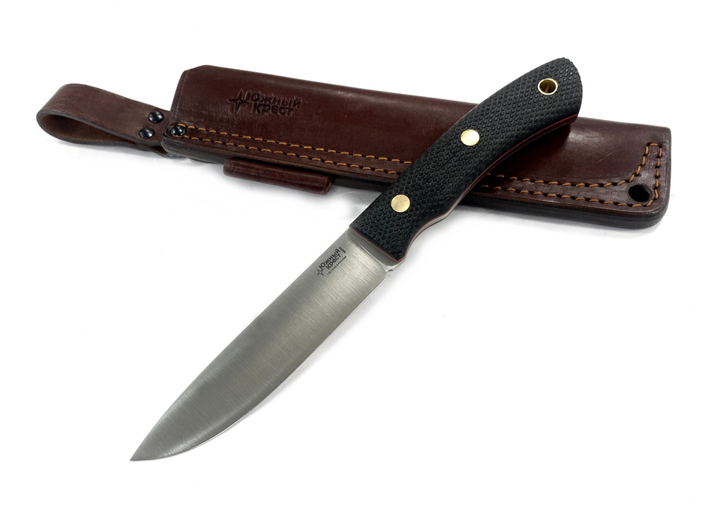 Нож Praiter, N690 конв., микарта черная, 246.2162