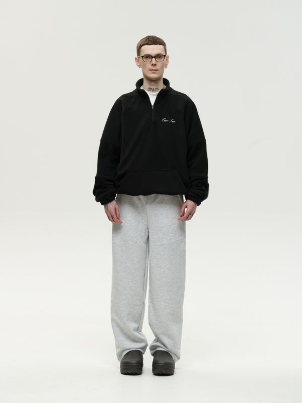 Толстовка Drawstring Half-Zipped черная - фото 2