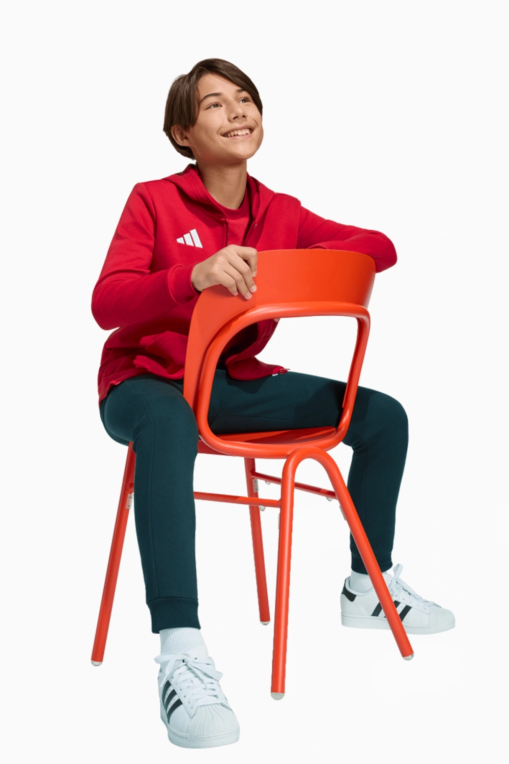 Кофта adidas Entrada 26 Sweat Full-Zip Junior - красный