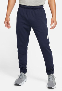 Мужские теннисные штаны Nike Dry Pant Taper FA Swoosh - obsidian/white