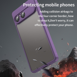 Чехол противоударный с боковыми рамками фиолетового цвета для Sony Xperia 10-7, задняя крышка тонированная прозрачная