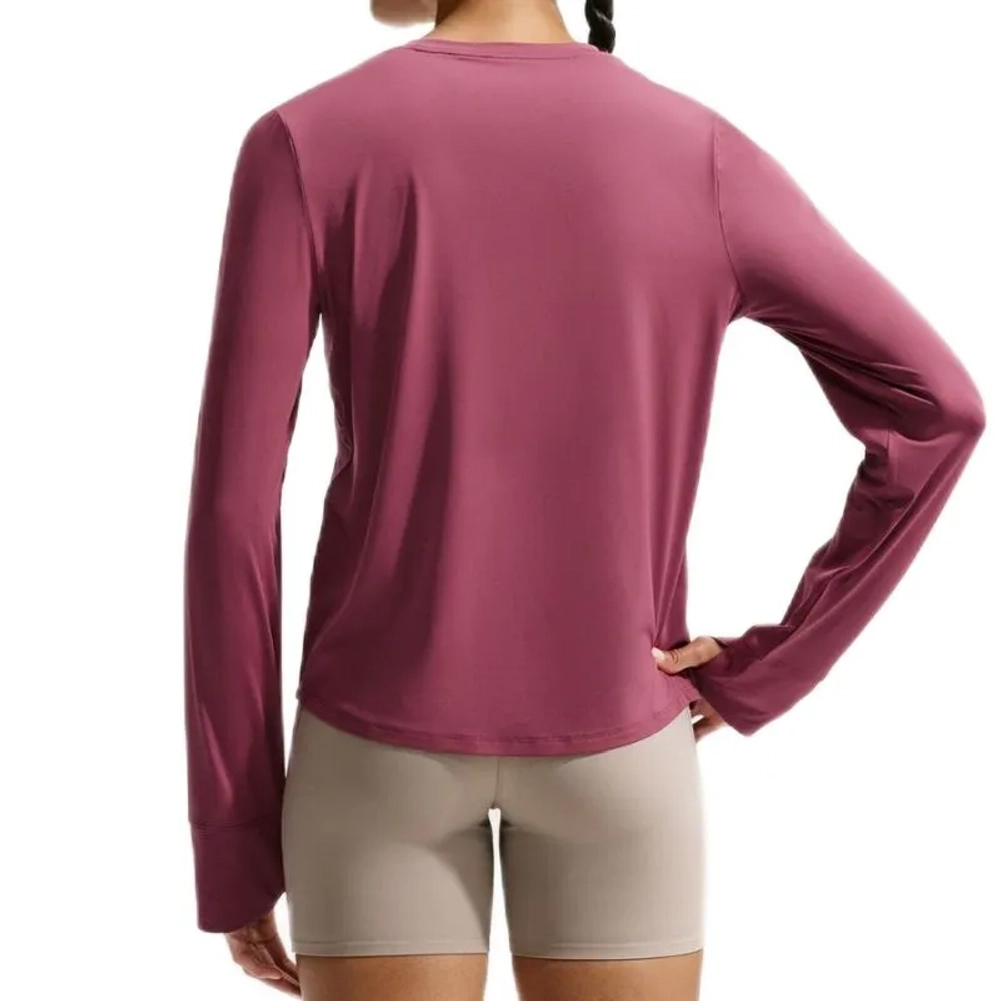 Женская теннисная футболка Nike One Classic Dri-Fit Long-Sleeve - pink smoke/white