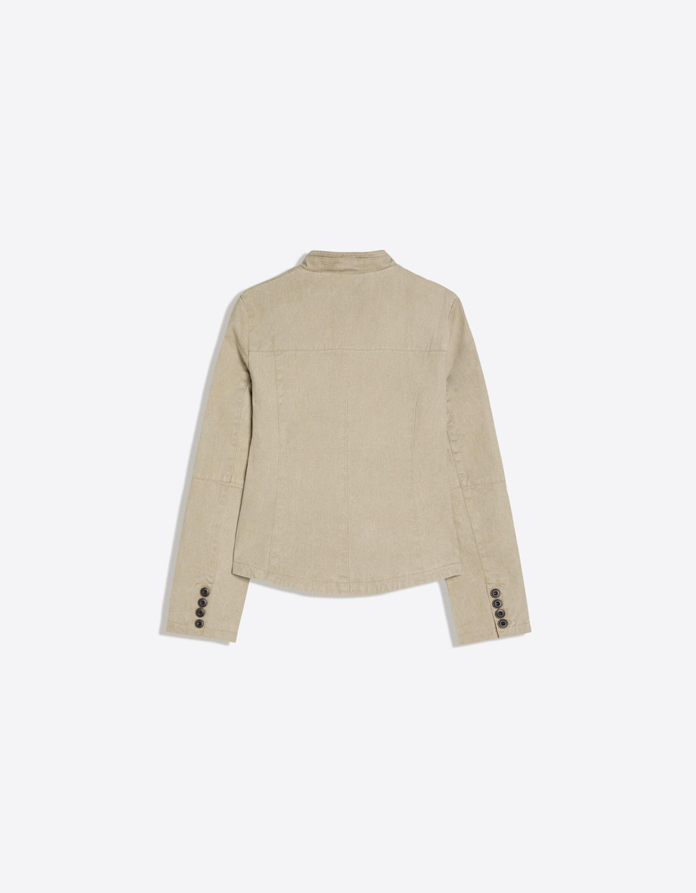 Женский хлопковый двубортный пиджак с асимметричной застежкой - BERSHKA