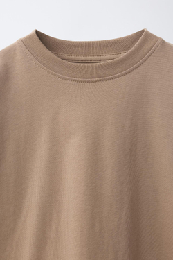 ZARA ОДНОТОННЫЙ ЛОНГСЛИВ, СВЕТЛО-КОРИЧНЕВЫЙ
