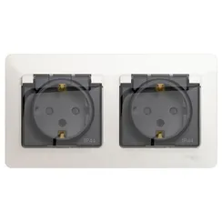 Розетка с крышкой Systeme Electric Glossa Перламутр GSL000647
