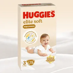 Подгузники Huggies Elite Soft 3 (5-9 кг) 72 шт.