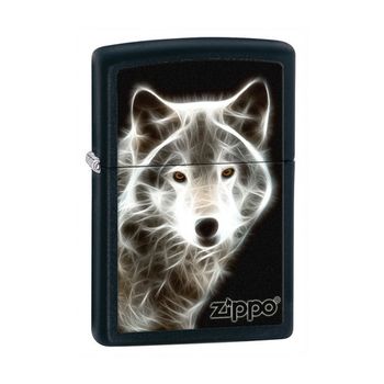 Зажигалка ZIPPO White Wolf Black Matte латунь черная матовая (28303)