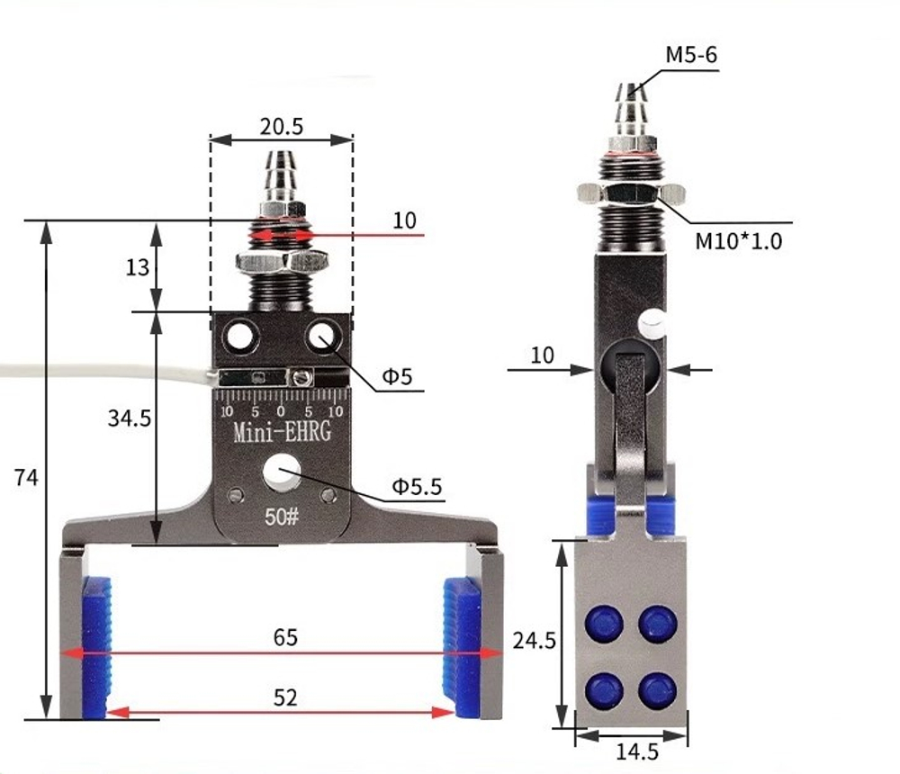 Mini-ehrg-50 # (clamping range: 35-52mm) send detection sensor line