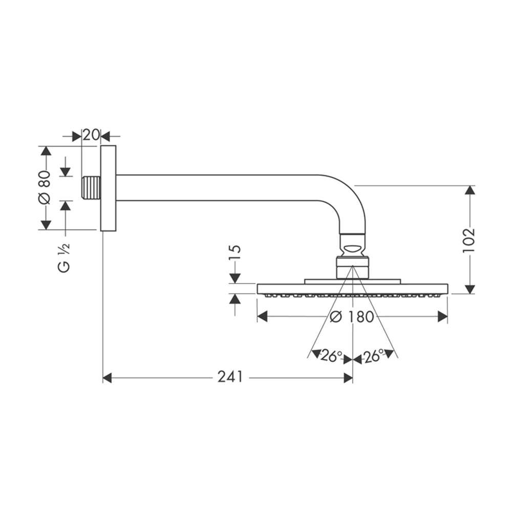 Верхний душ Hansgrohe Raindance S 180 Air 27476000