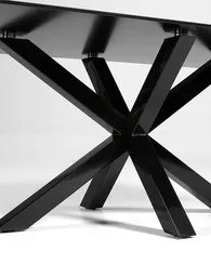 Стол Argo 200x100 см, черное стекло, черные ножки
