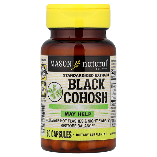 Mason Natural, воронец кистевидный, стандартизованный экстракт, 60 капсул (40 мг в 1 капсуле)
