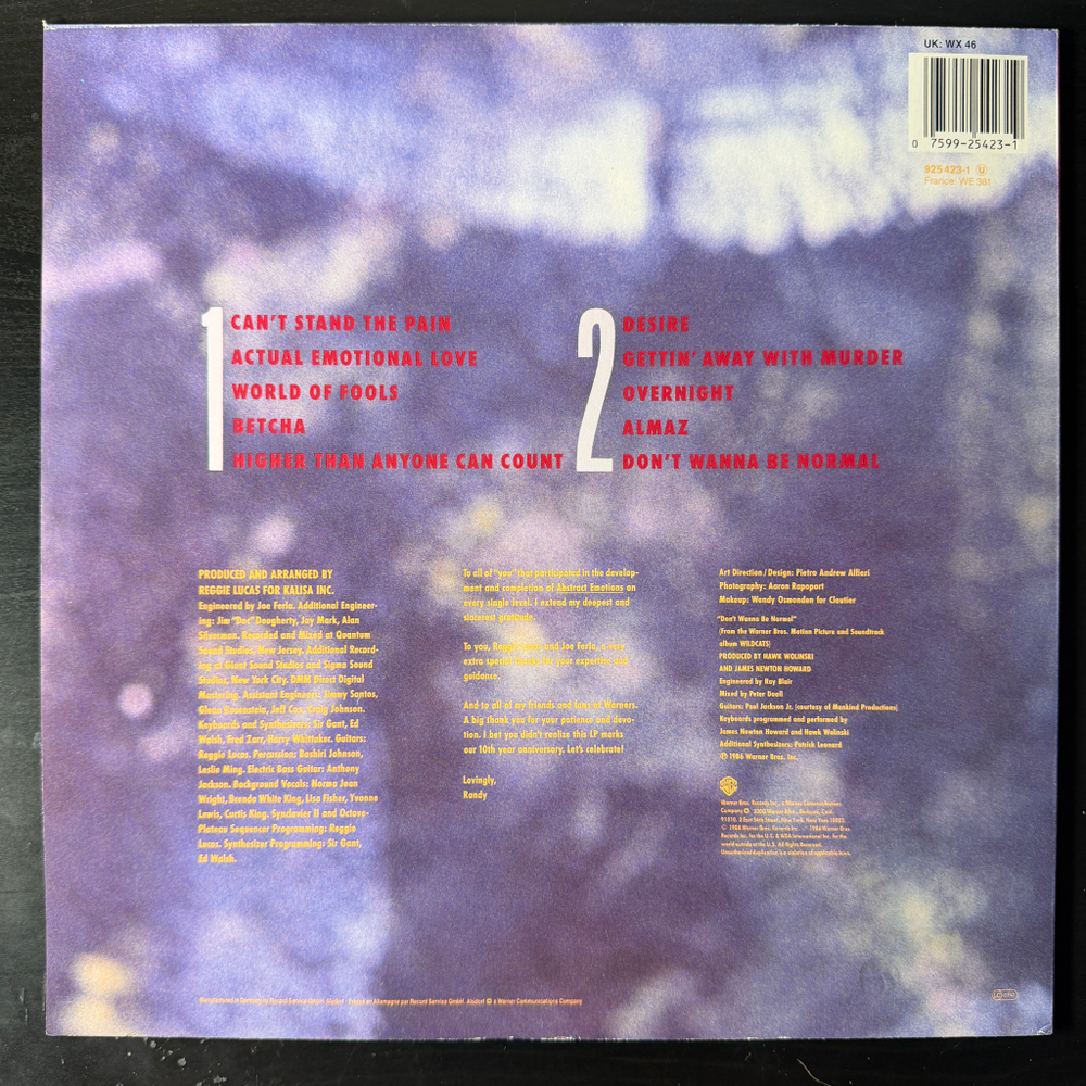 Randy Crawford ‎– Abstract Emotions (Германия 1986г.) Т