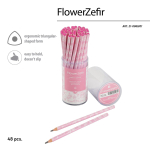 Карандаш ч/г НВ, пластиковый корпус "FlowerZefir. Rosa" (BrunoVisconti)