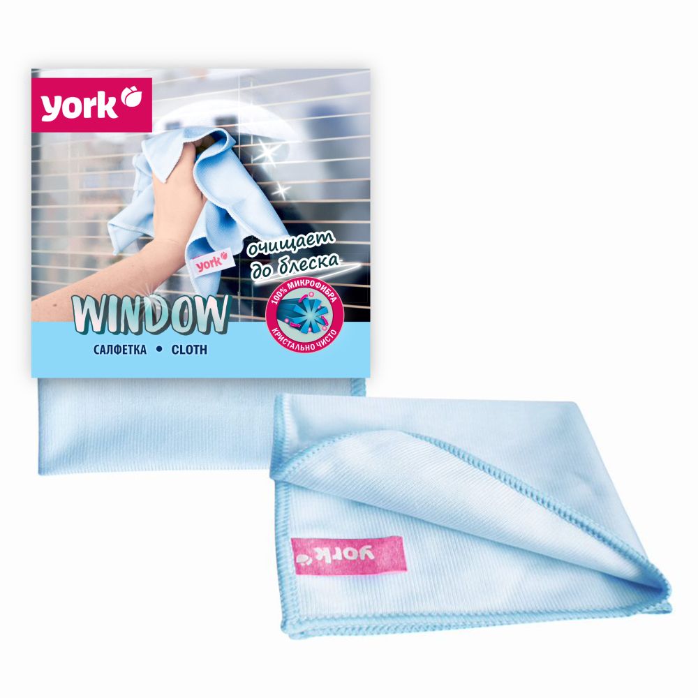 Салфетка из микроф.для окон YORK ( 300 x 300 мм), 12 шт в упак, 36 шт в ящ