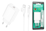 Сетевое зарядное устройство с кабелем iOS Lightning  1-метр 3А PD 20W BOROFONE BA21A