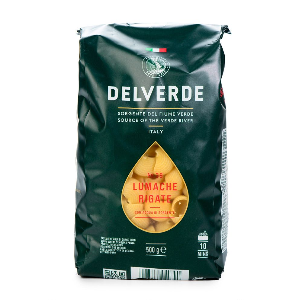 039 Макаронные изделия  Lumache BRONZO Улитки средние, "Del Verde" 500г * 20 уп.