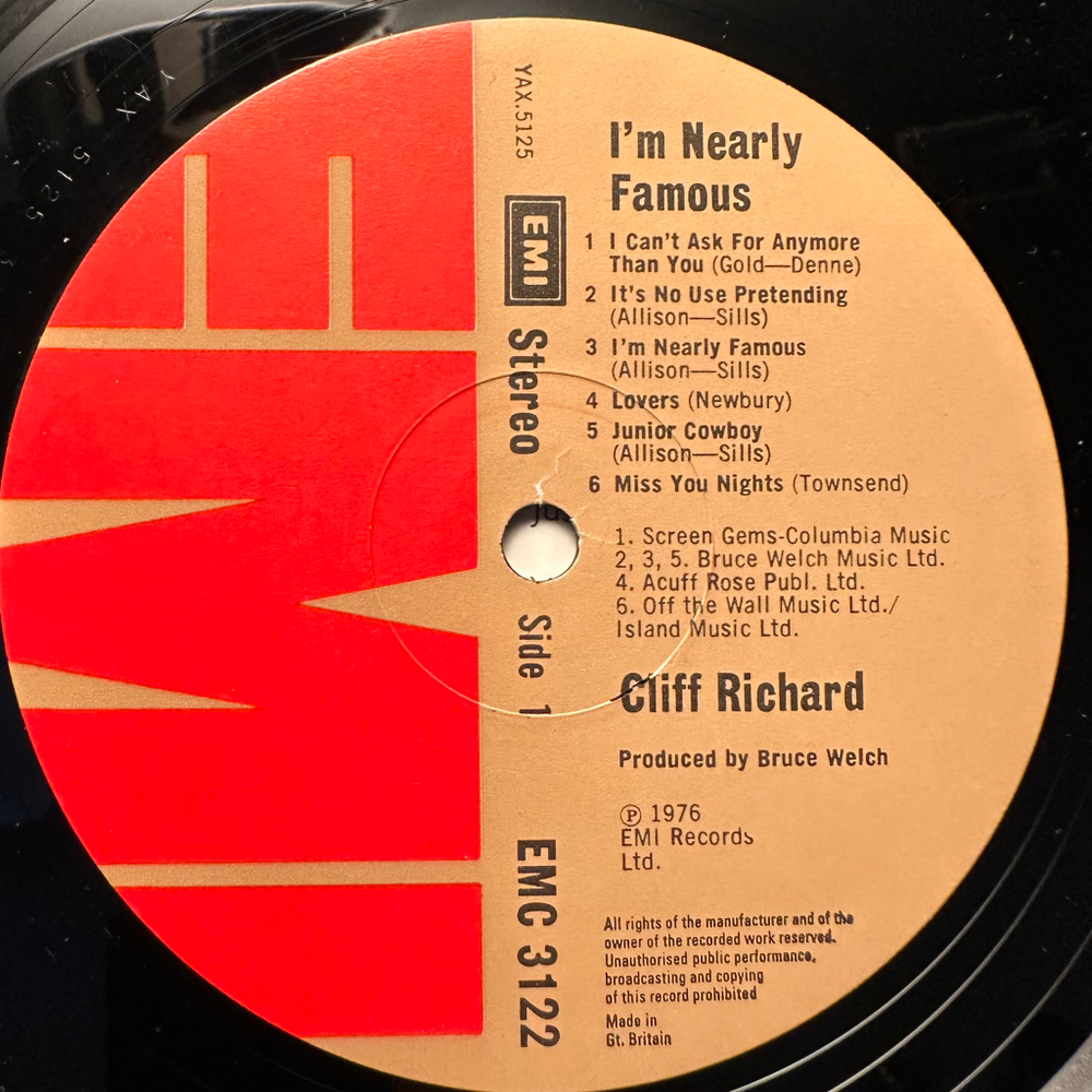 Cliff Richard - I'm Nearly Famous (Англия 1976г.)