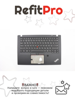 Верхняя панель с клавиатурой для ноутбука Lenovo ThinkPad T490s черная (02HM298)