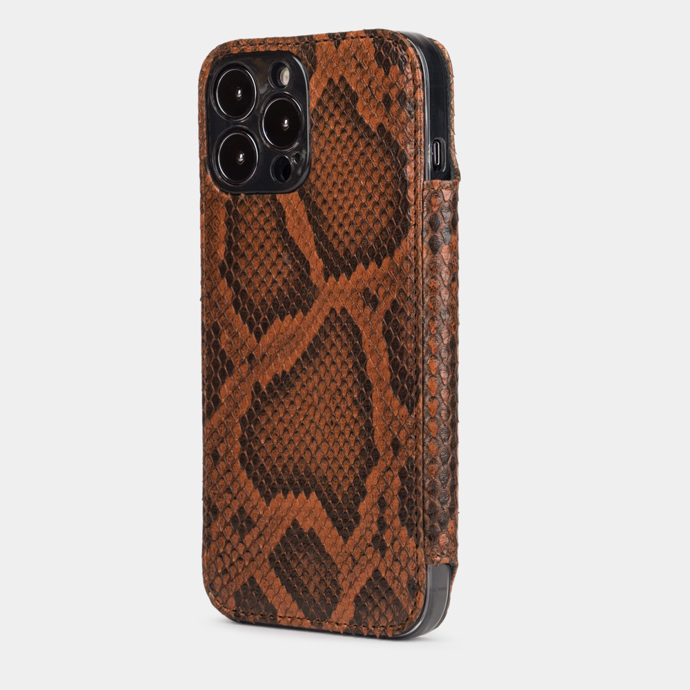 Чехол кожаный Benoit для iPhone 13 Pro Max коричневого цвета