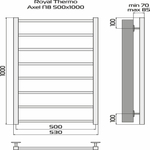 Полотенцесушитель Royal Thermo Axel П8 500х1000 стальной