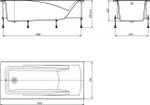 ВАННА АКРИЛОВАЯ ROCA HALL 170X75 в комплекте каркас