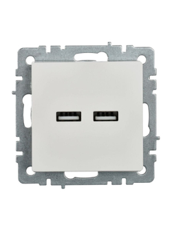 Розетка BRITE USB A+A 3.1А РЮ10-1-БрБ механизм бел. IEK BR-U21-D31-K01