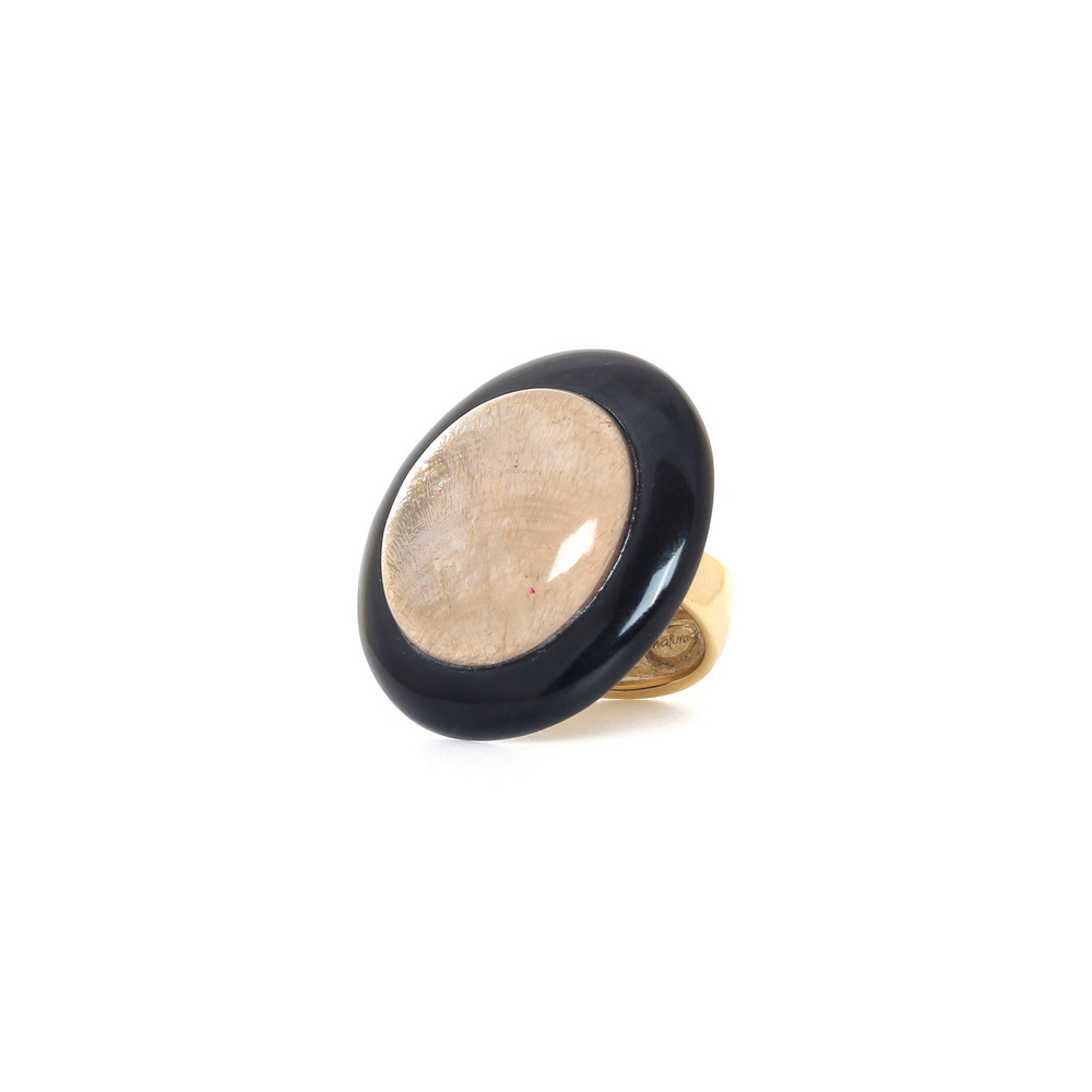 Кольцо Nature Bijoux, Saint Honore, разъемное, с рогом и ракушкой Capiz в смоле, NB26.1-19-25945 (че