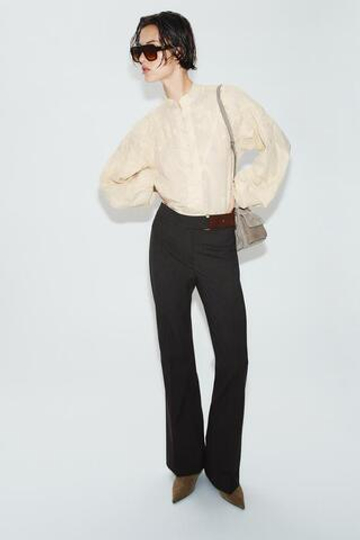 ZARA БРЮКИ FLARE С ПРЯЖКОЙ, КОРИЧНЕВЫЙ