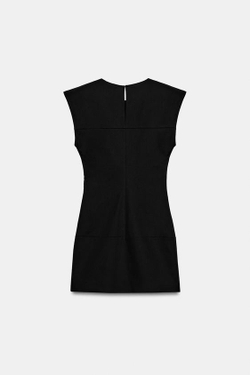 ZARA КОРОТКОЕ ПЛАТЬЕ С БРАНДЕБУРАМИ, ЧЕРНЫЙ