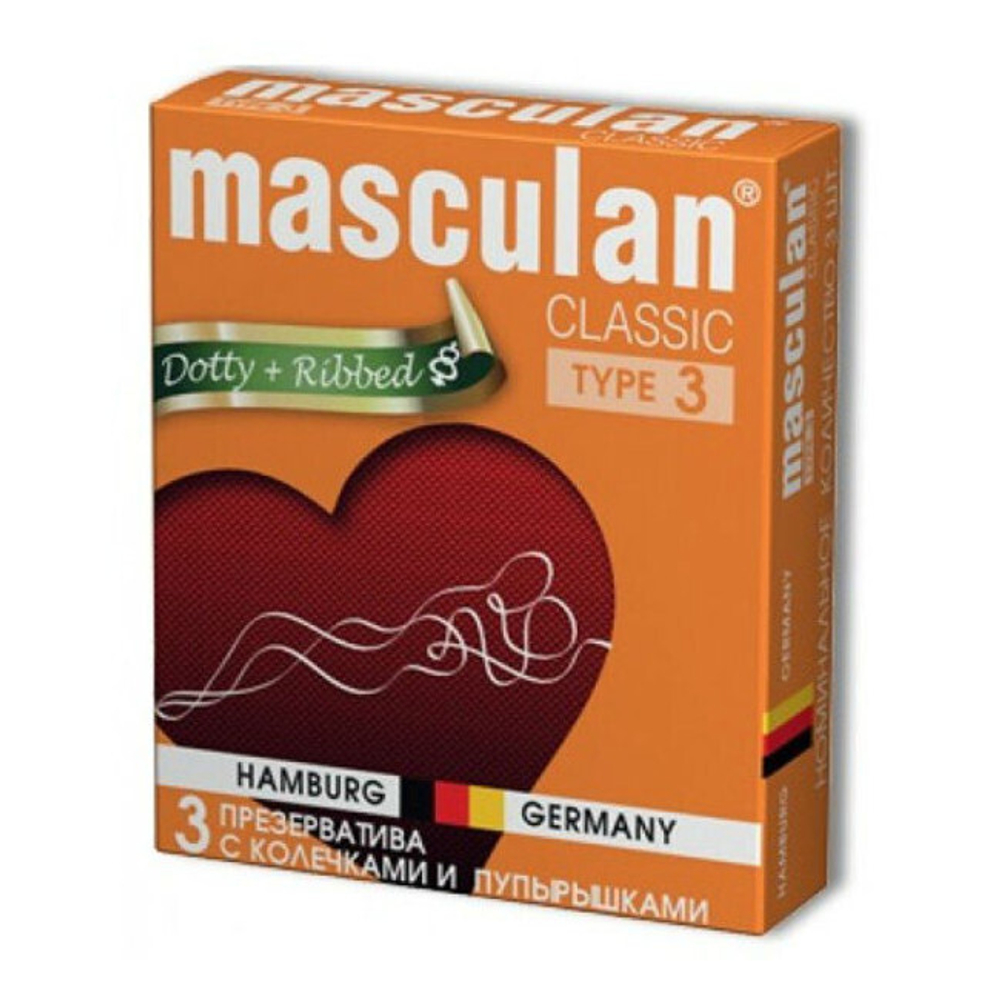 Презервативы Masculan тип 3 (с колечками и пупырышками , 3 шт )