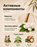 Маска-бальзам для волос с кератином увлажняющая
