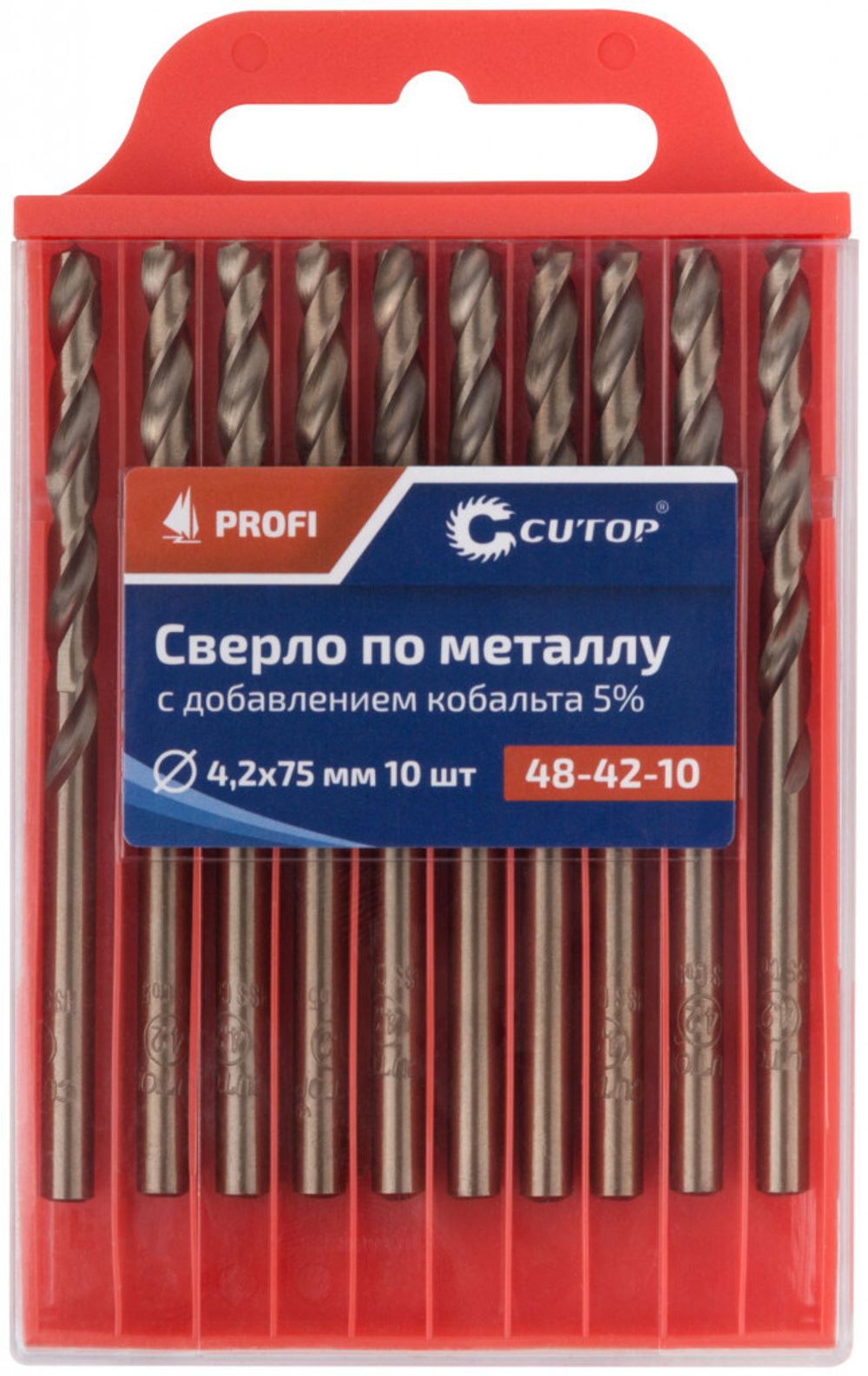 48-42-10 Сверло по металлу Cutop Profi с кобальтом 5%, 4,2 x 75мм (10шт./уп.)