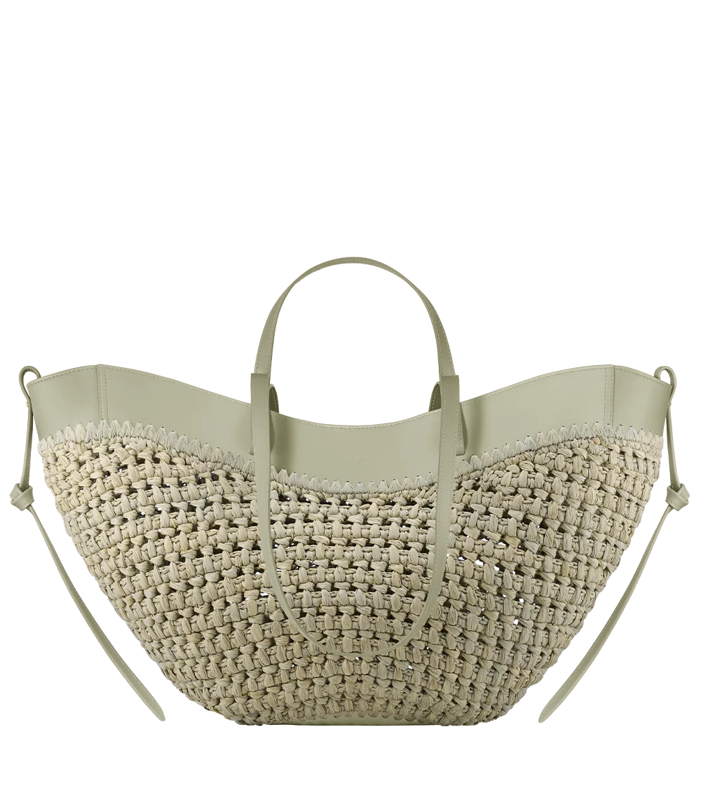 POLENE СУМКА CYME RAFFIA, ПАСТЕЛЬНО-ЗЕЛЕНЫЙ