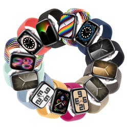 Эластичный ремешок синего цвета (Storm Blue) от Dux Ducis для смарт часов Apple Watch размером 38, 40, 41 и 42MM, серия Strap (Mixture Pro Series)