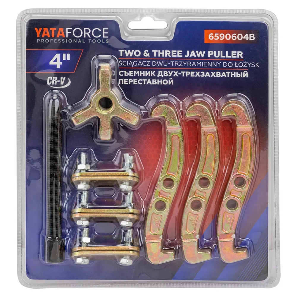Съемник двух-трехзахватный переставной 4'' YATAFORCE YF-6590604B