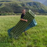 Коврик надувной Naturehike FC01 200х60х6,5 см, с подушкой, голубой
