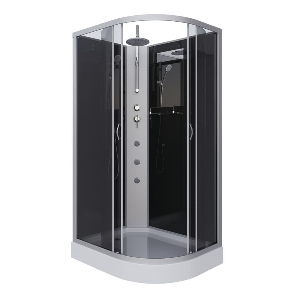 Душевая кабина Niagara Classic NG-3512-14LBKTG (120х80х210) низкий поддон(13см),стекло тонированное,3 места