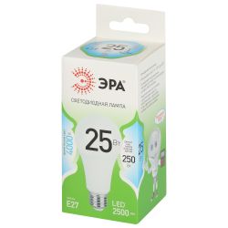 Лампа светодиодная ЭРА GREEN LINE LED A60-25W-840-E27 GL 25Вт груша яркий белый свет E27 | Лампы cветодиодные Груша (A)