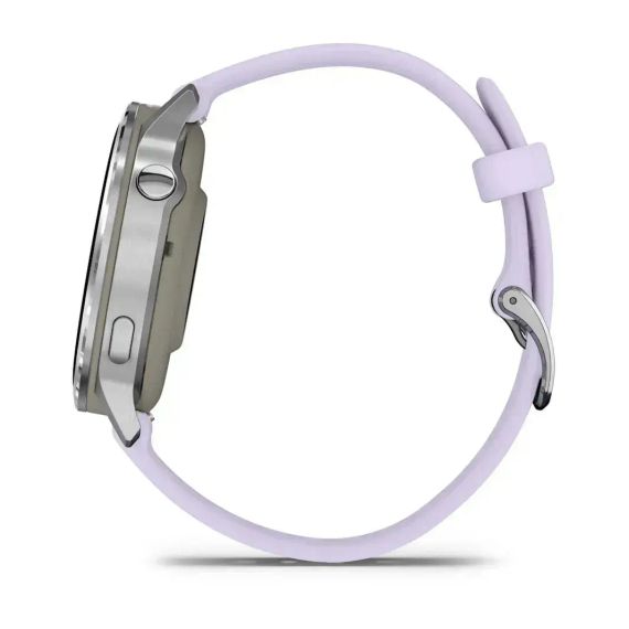 Garmin Venu 4 41 мм серебристые смарт-часы с силиконовым барвинковым ремешком