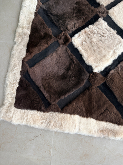 Ковер прямоугольный натуральный мех овчина, 210 х 170 см.