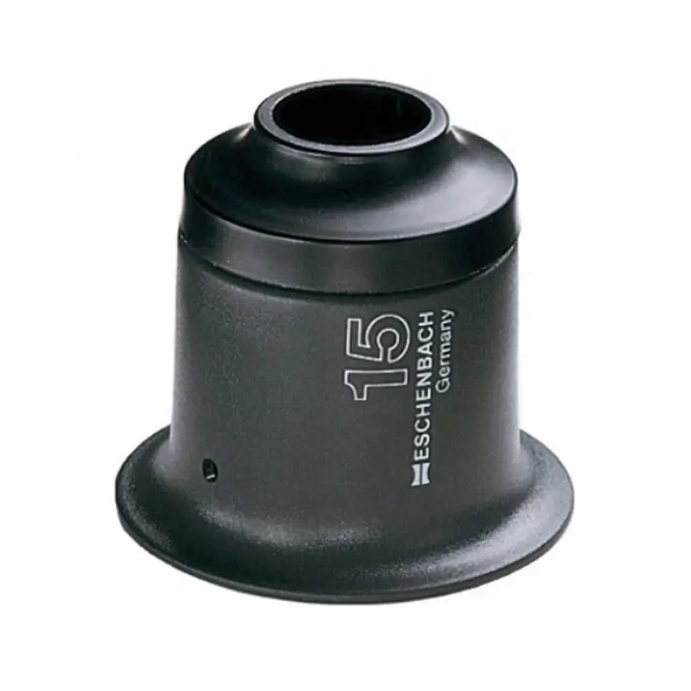 Лупа техническая каменная Eschenbach Stone 15x, 13 мм, черная с логотипом сбоку